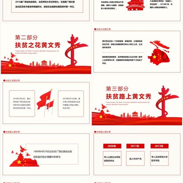 榜样专题学习榜样故事扶贫之花黄文秀动态PPT模板 榜样专题学习榜样故事扶贫之花黄文秀动态PPT模板