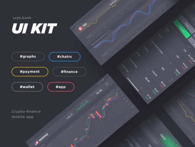 用于Sketch和Figma的Crypto Finance App，Crpt Bank iOS UI Kit