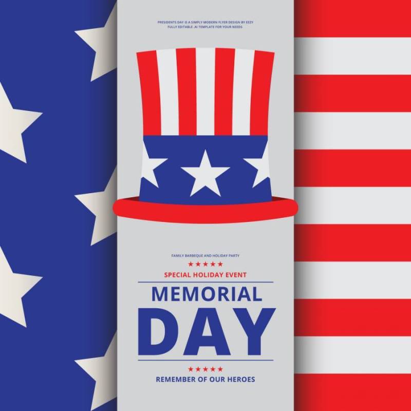 阵亡将士纪念日装饰例证传单