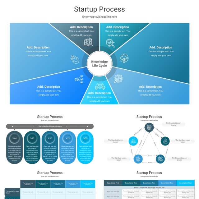 启动流程信息图PPT模板素材Startup Process