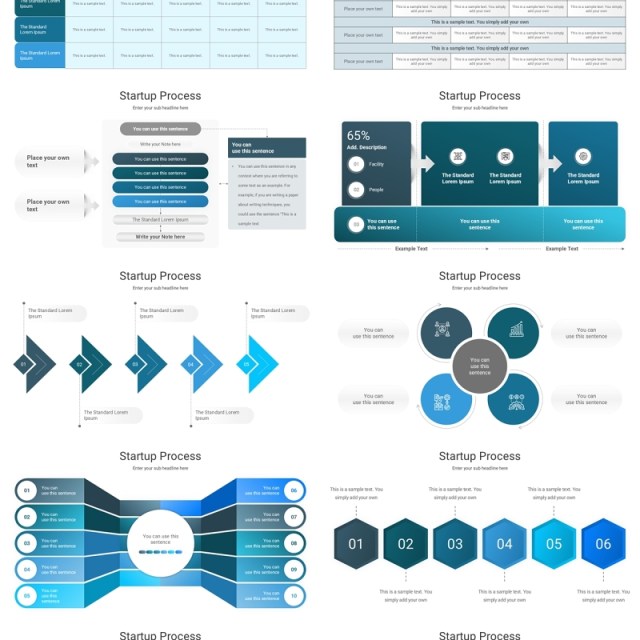 启动流程信息图PPT模板素材Startup Process