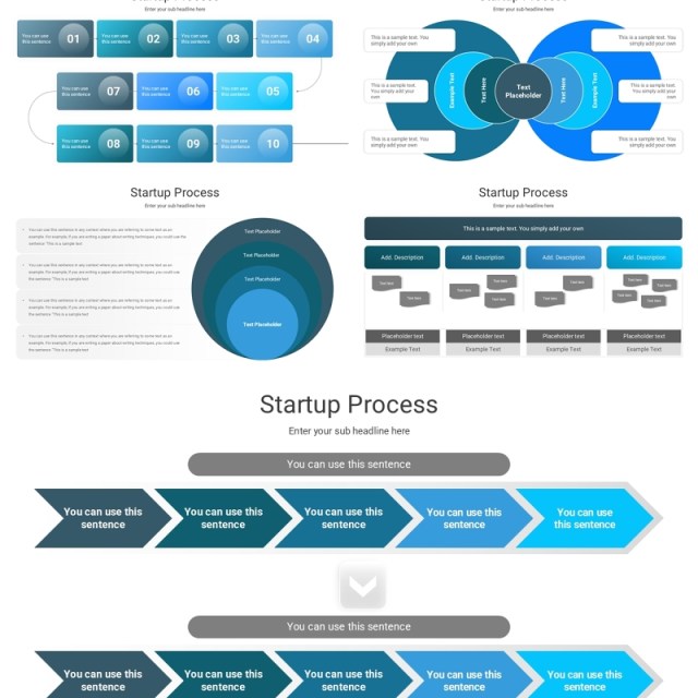 启动流程信息图PPT模板素材Startup Process