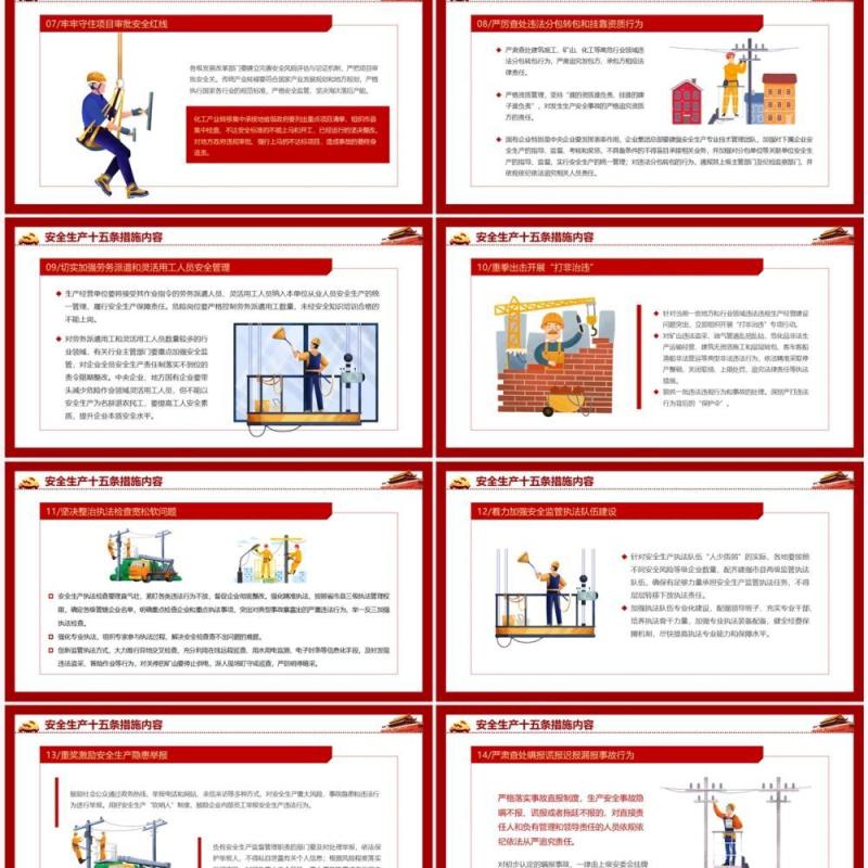 红色安全生产十五条硬措施PPT模板模板