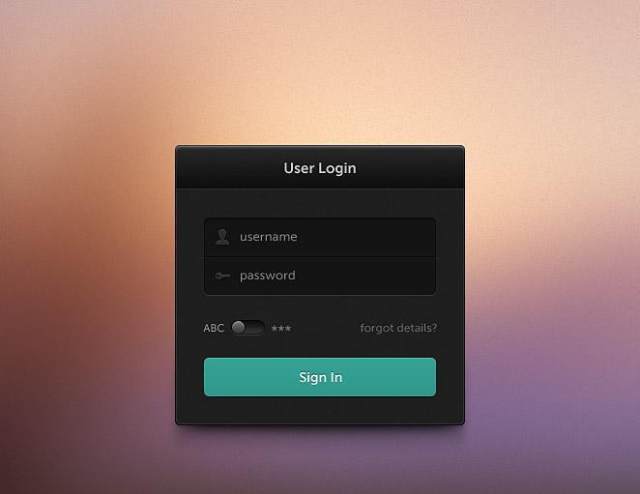 黑色登录框PSD