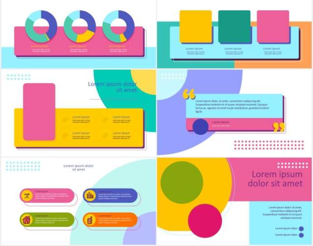 浅色彩色孟菲斯图片排版展示PPT模板MOTIFE (LIGHT) - Colorful Presentation Template