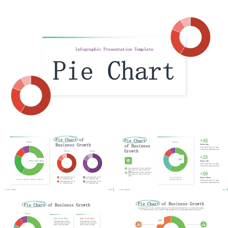 圆形饼图信息图PPT模板Pie Chart infographic
