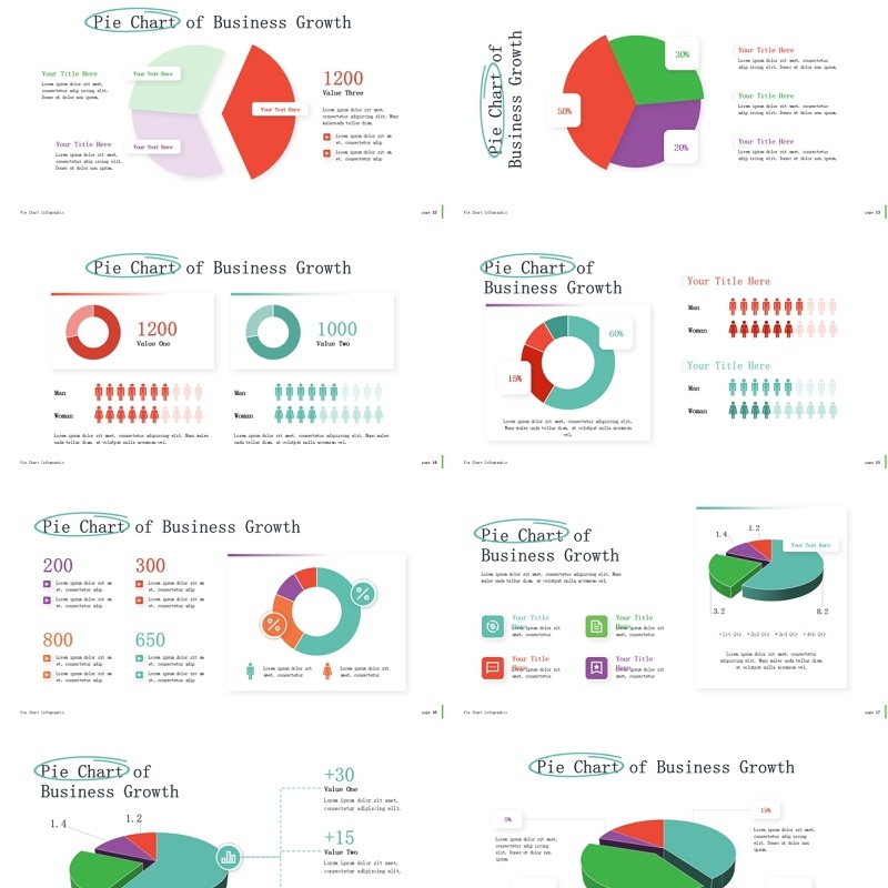 圆形饼图信息图PPT模板Pie Chart infographic