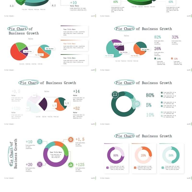 圆形饼图信息图PPT模板Pie Chart infographic
