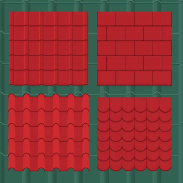 瓦和外形的屋顶瓦片汇集