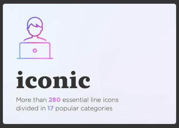 标志性的基本线性图标素材Iconic. Essential line icons set
