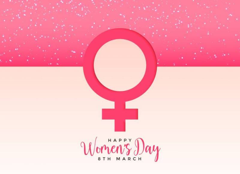 女性的性别符号美丽的粉红色背景上