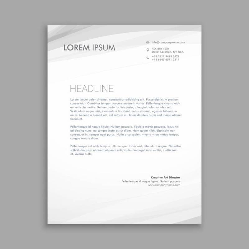 干净的最小信纸设计模板矢量设计插画