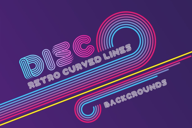 迪斯科复古线条背景AI矢量素材Disco Retro Lines Backgrounds