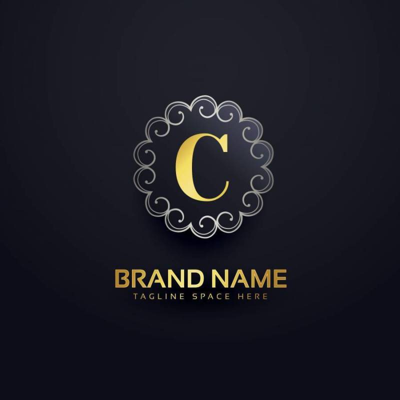 字母C标志与漩涡装饰