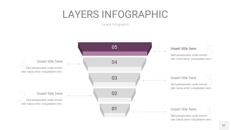 深紫色3D分层PPT信息图51