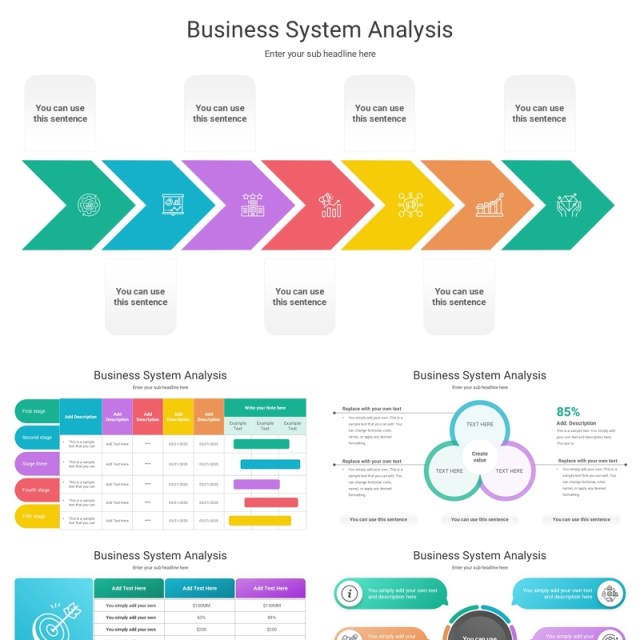 企业业务系统分析信息图结构图PPT模板Business System Analysis