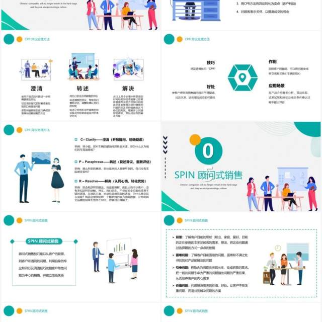 卡通风企业员工管理销售话术及技巧培训PPT模板 卡通风企业员工管理销售话术及技巧培训PPT模板