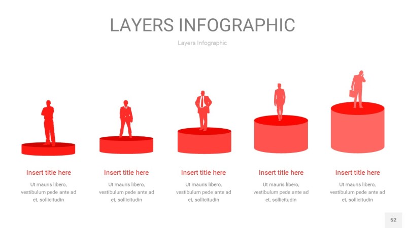 红色3D分层PPT信息图52