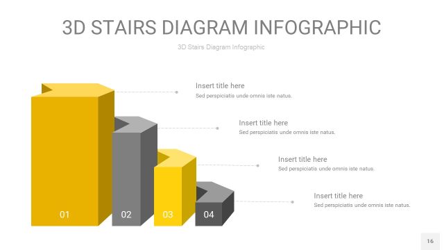 灰黄色3D阶梯PPT图表16