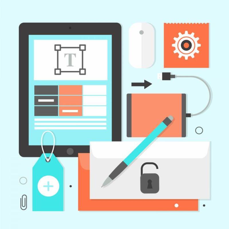  平面设计矢量办公室元素