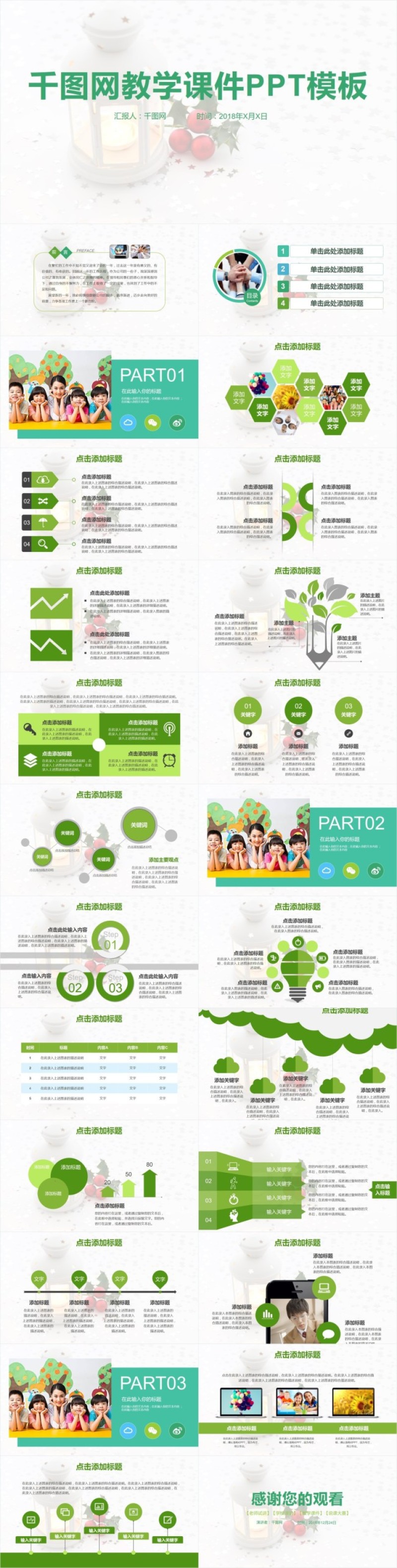 千图网教学课件PPT模板