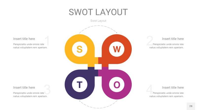 彩色SWOT图表PPT28