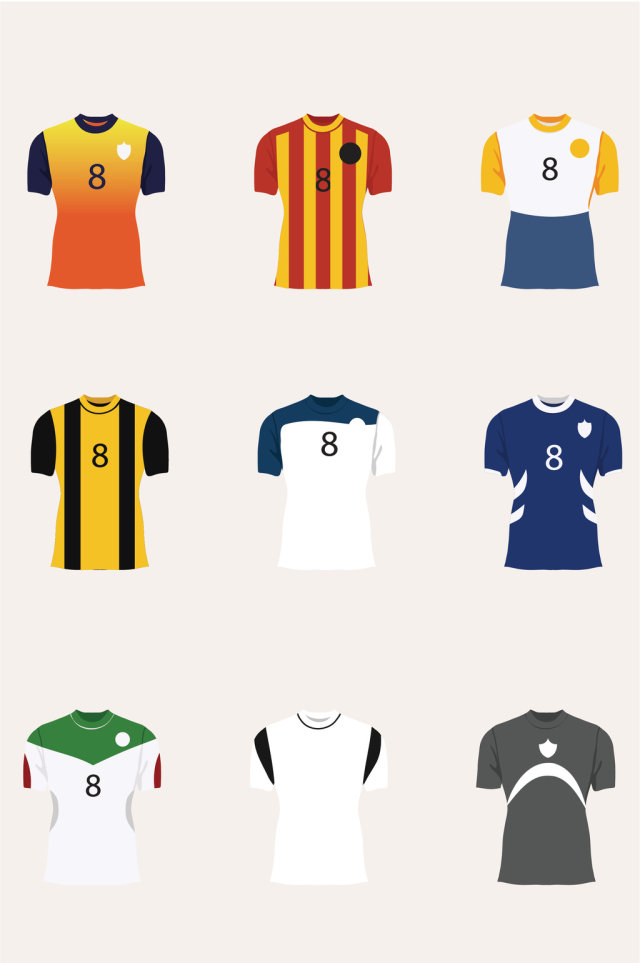 足球运动员球服矢量图 足球运动员球服矢量图