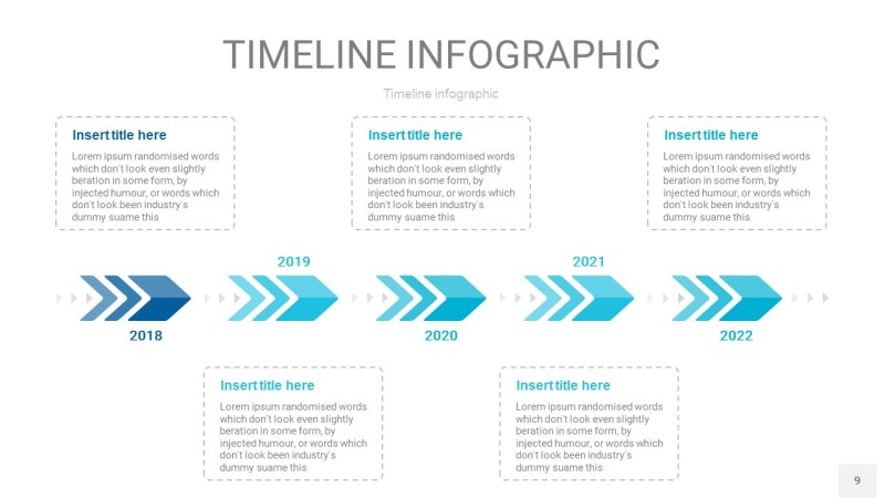 宝石蓝时间轴PPT信息图9