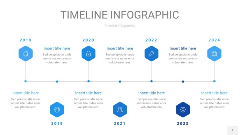 天蓝色时间轴PPT信息图4