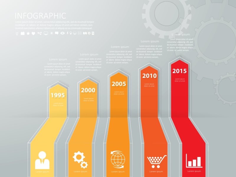 工作流布局横幅图Web设计信息图集16