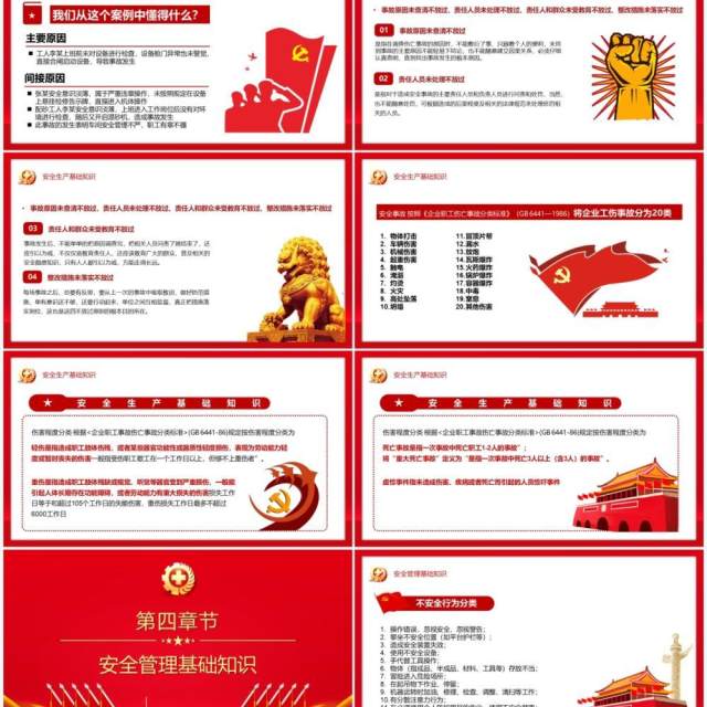 红色党政风安全生产月教育知识培训动态PPT模板 红色党政风安全生产月教育知识培训动态PPT模板