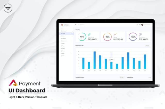 支付后台管理仪表板UI网站界面设计套件Payment Admin Dashboard UI Kit