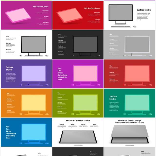 计算机电脑笔记本样机模型可插图PPT素材模板Computers Other