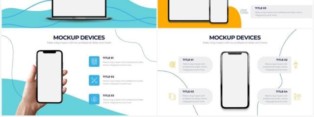 创意手机电脑平板样机设备PPT素材不含摄影图Mockup Devices Powerpoint Infographics