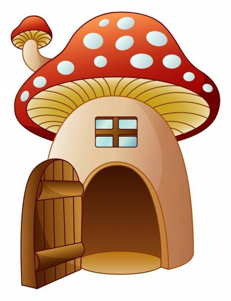 导航动画片蘑菇房子的例证有门户开放主义的