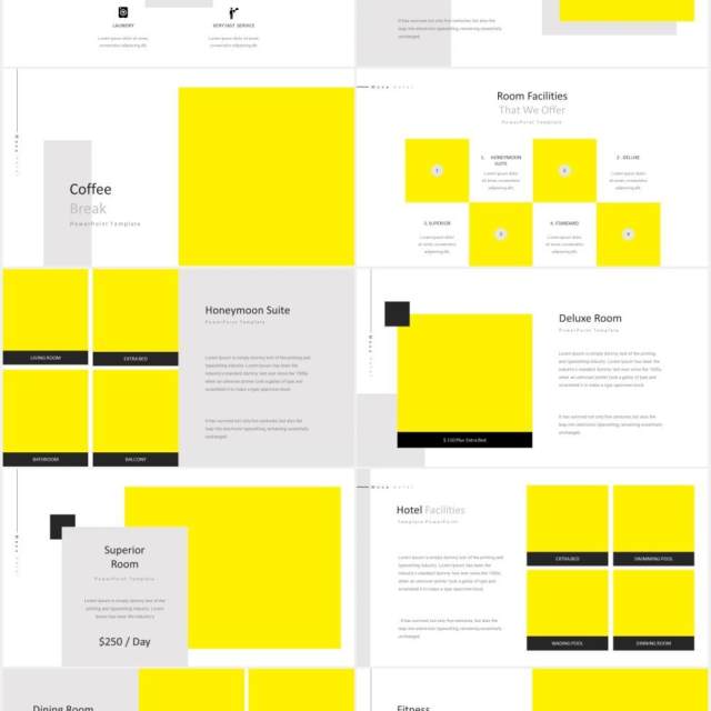 酒店展示宣传PPT图片版式设计模板Moxa Hotel Powerpoint Persentation Template