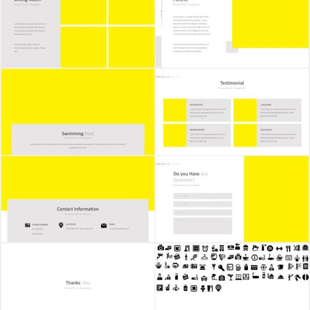 酒店展示宣传PPT图片版式设计模板Moxa Hotel Powerpoint Persentation Template