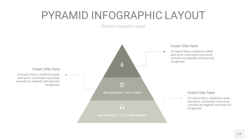 灰色3D金字塔PPT信息图表17