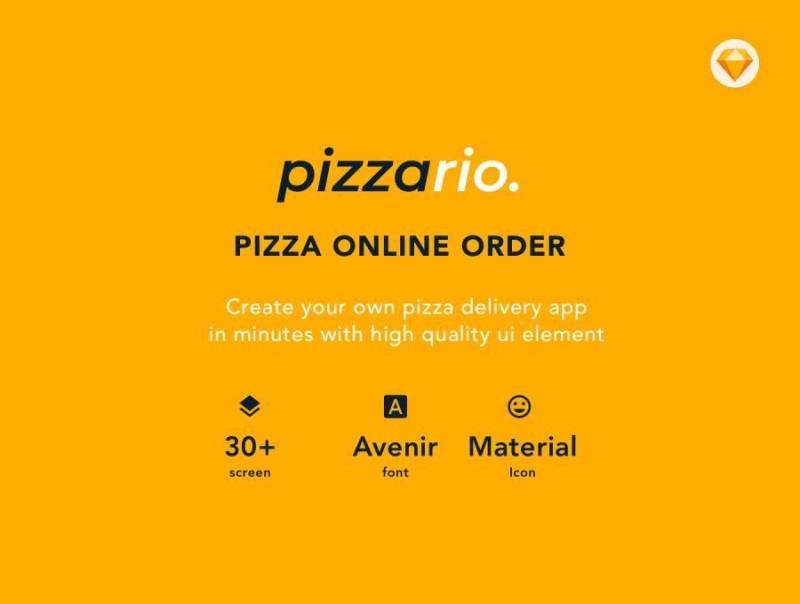 多用途披萨在线应用程序用于快餐交付订单，Pizzario UI工具包