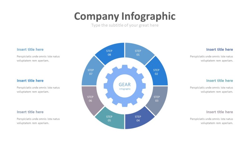 蓝色齿轮商务PPT图表-11