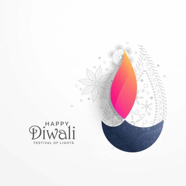 与佩兹利装饰和d的愉快的diwali假日贺卡