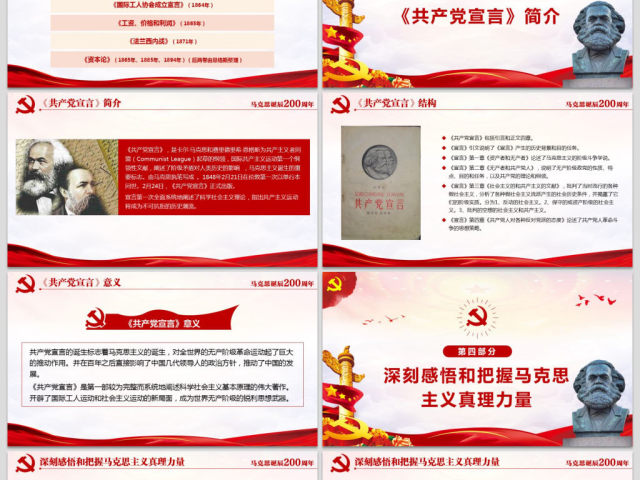 马克思诞辰200周年重温共产党宣言PPT 马克思诞辰200周年重温共产党宣言PPT