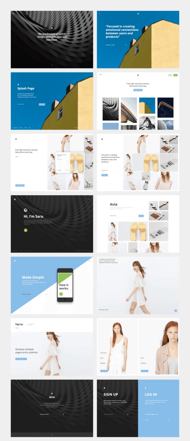 美丽的40模板主页工具包,Avia UI Kit:Splash 美丽的40模板主页工具包,Avia UI Kit:Splash