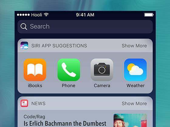 iOS 10 Spotlight 界面 iOS 10 Spotlight 界面