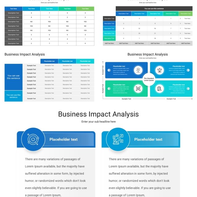 商业影响分析信息图表表格PPT模板Business Impact Analysis