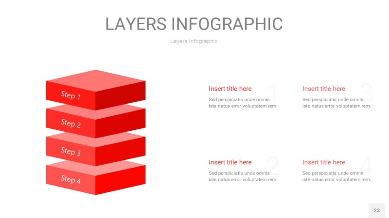 红色3D分层PPT信息图23