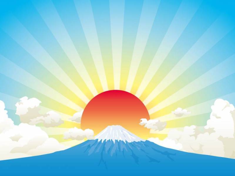 富士和日出背景01
