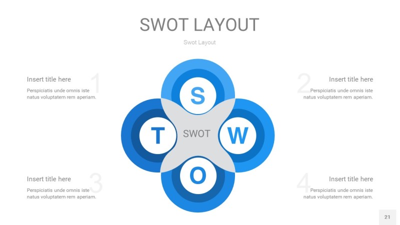 蓝色SWOT图表PPT21