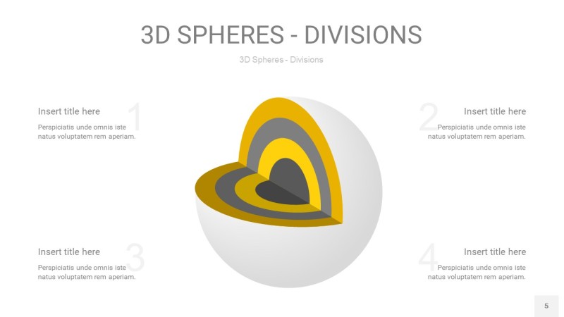 灰黄色3D球体切割PPT信息图5