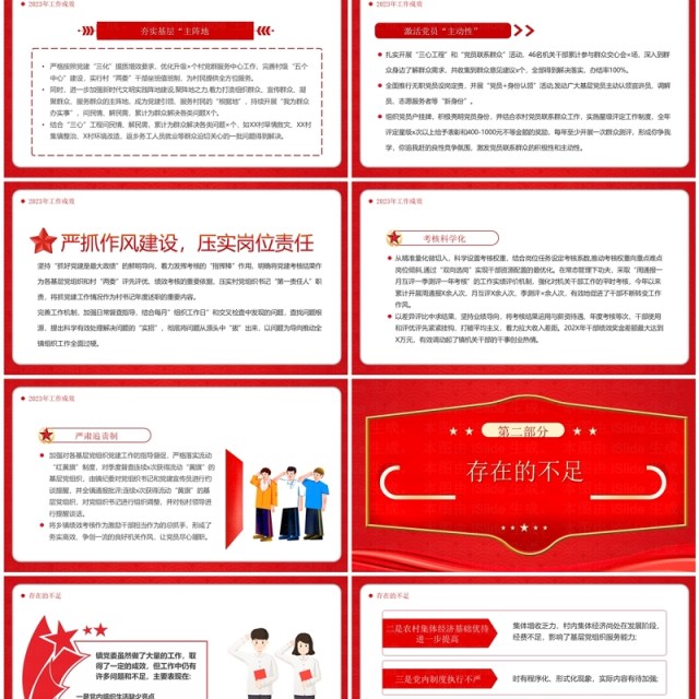 2023年党建工作总结2024工作规划PPT模板 2023年党建工作总结2024工作规划PPT模板